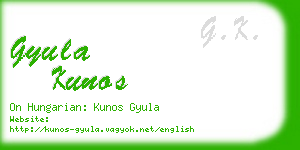 gyula kunos business card